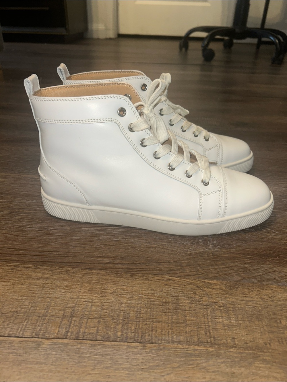 Men’s White High-Top Leather Sneaker